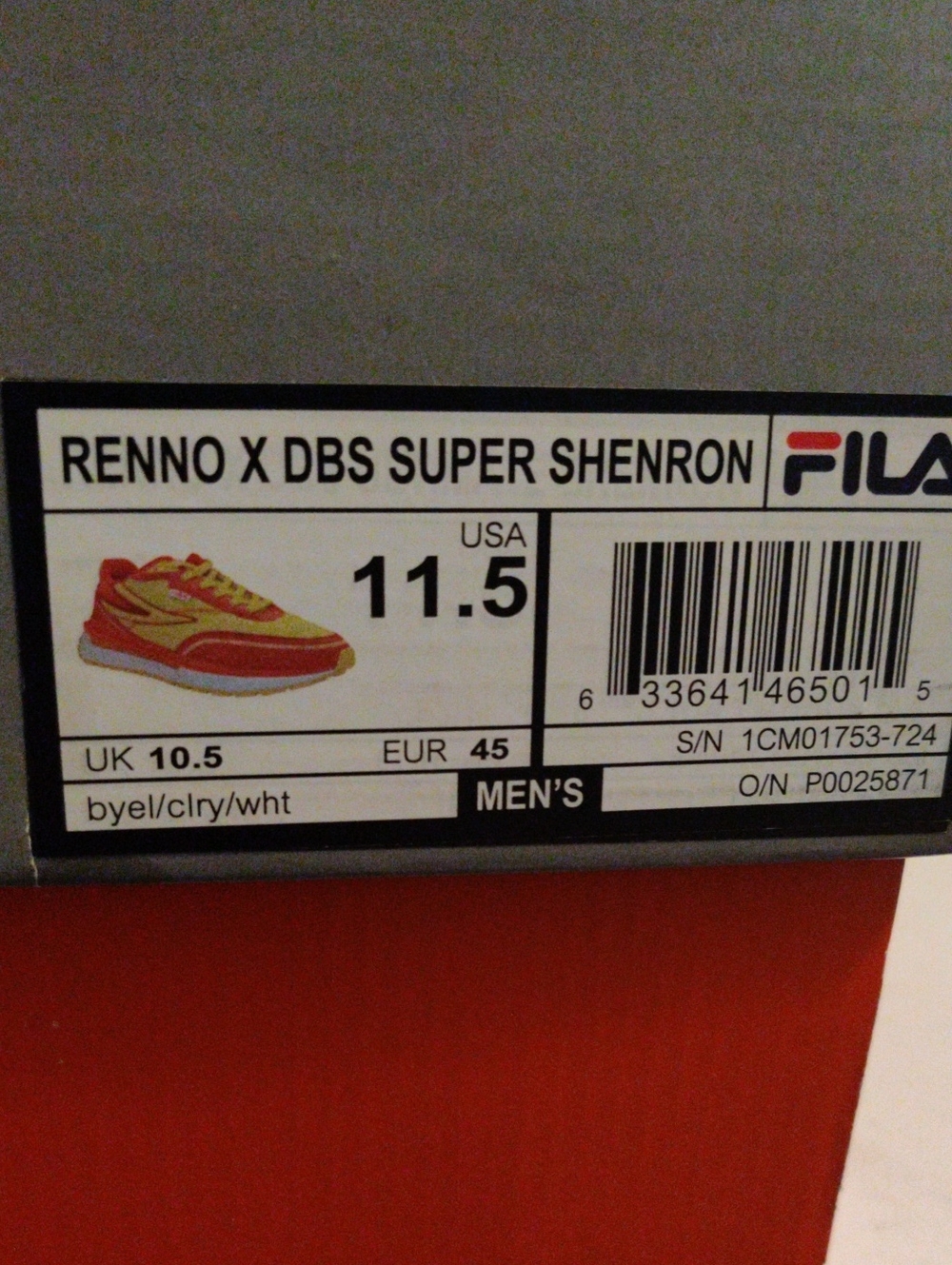 FILA Renno x DBS Super Shenron Men's Yellow/Red Sneakers